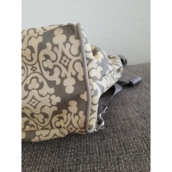 Petunia Pickle Bottom Backpack Shoulder Diaper‎ Bag Gray Light Yellow Green - Picture 10 of 16